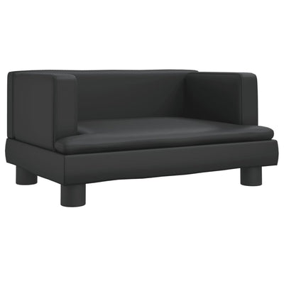 vidaXL Kids Sofa Black 60x40x30 cm Faux Leather
