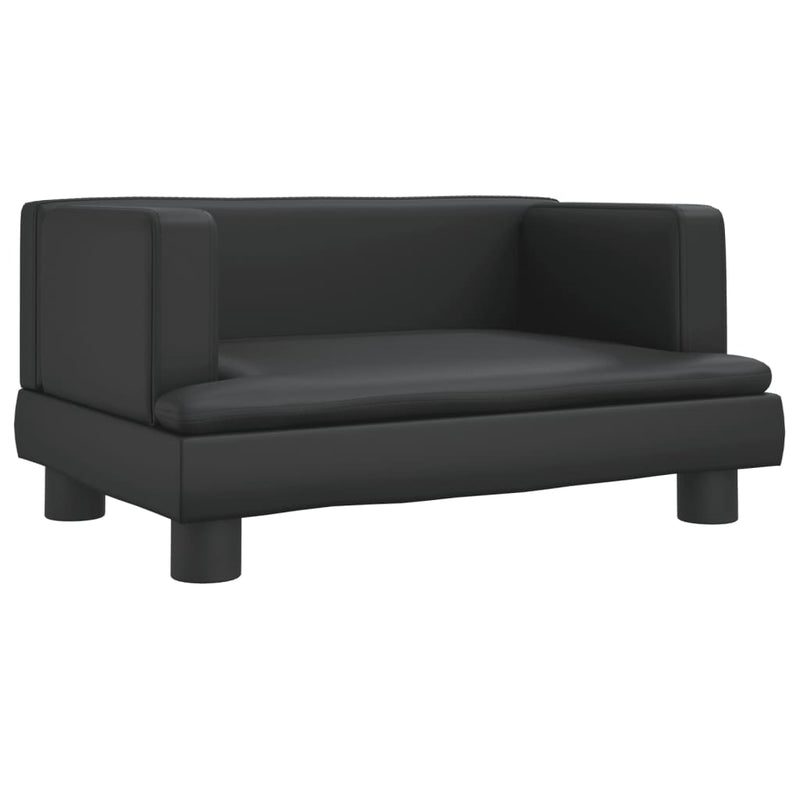 vidaXL Kids Sofa Black 60x40x30 cm Faux Leather