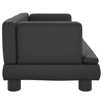 vidaXL Kids Sofa Black 60x40x30 cm Faux Leather