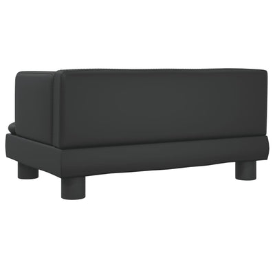 vidaXL Kids Sofa Black 60x40x30 cm Faux Leather