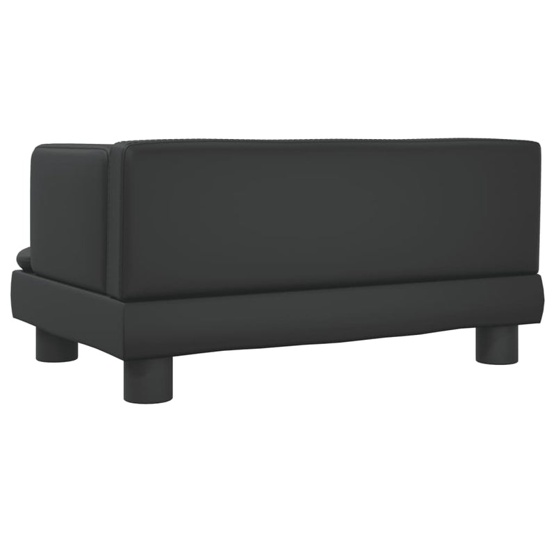 vidaXL Kids Sofa Black 60x40x30 cm Faux Leather