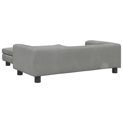 vidaXL Kids Sofa with Footstool Light Grey 100x50x30 cm Velvet