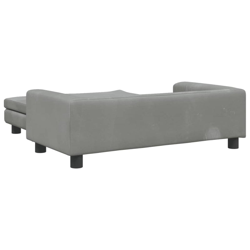 vidaXL Kids Sofa with Footstool Light Grey 100x50x30 cm Velvet