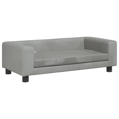 vidaXL Kids Sofa with Footstool Light Grey 100x50x30 cm Velvet