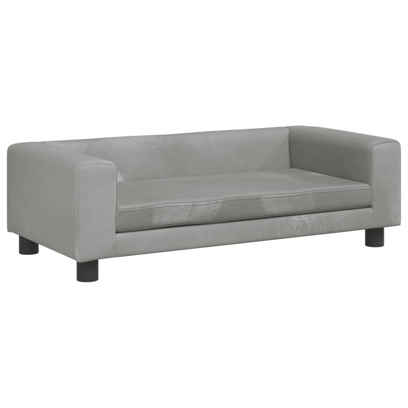 vidaXL Kids Sofa with Footstool Light Grey 100x50x30 cm Velvet