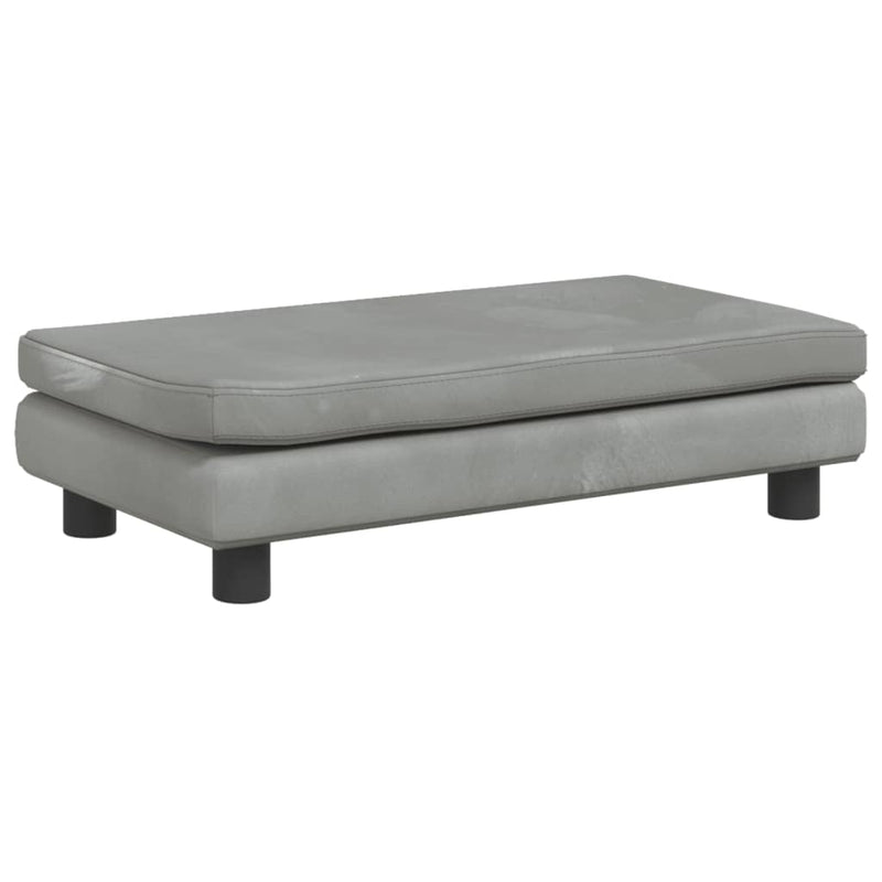 vidaXL Kids Sofa with Footstool Light Grey 100x50x30 cm Velvet