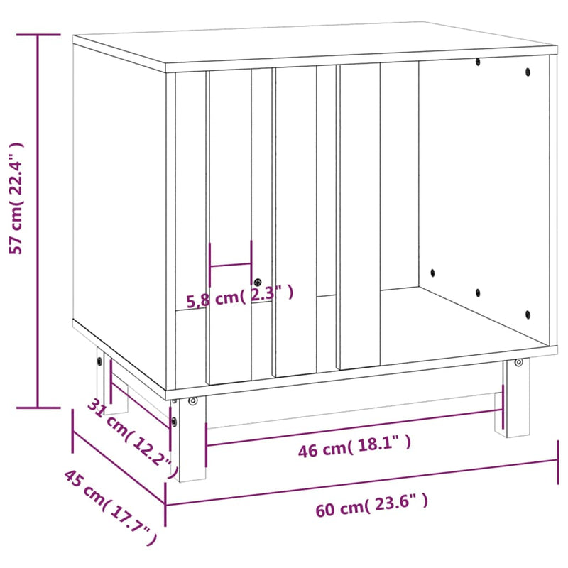 vidaXL Dog House 70x50x62 cm Solid Wood Pine