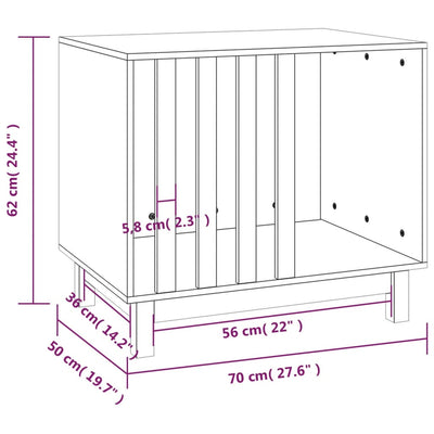 vidaXL Dog House 70x50x62 cm Solid Wood Pine