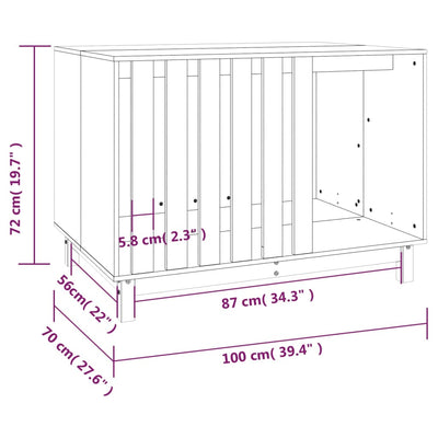 vidaXL Dog House 70x50x62 cm Solid Wood Pine