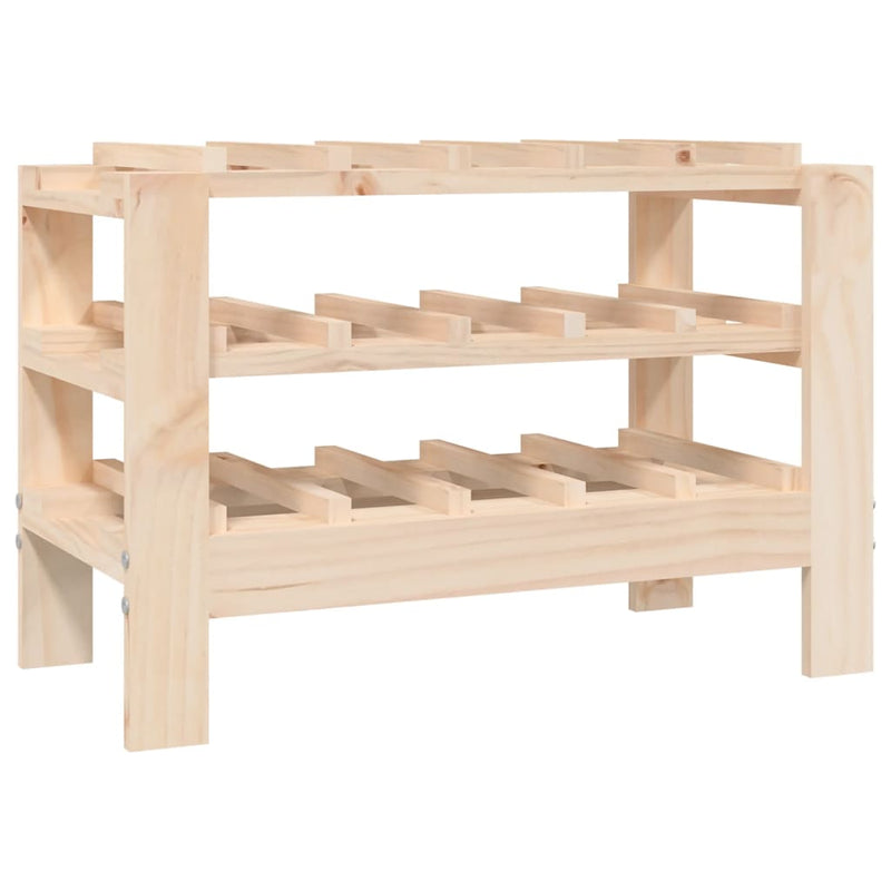 vidaXL Wine Rack 61.5x30x42 cm Solid Wood Pine