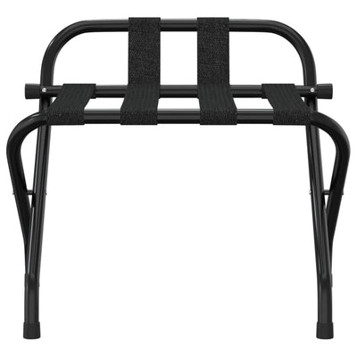 vidaXL Luggage Rack with Backrest Black 56x39x52 cm