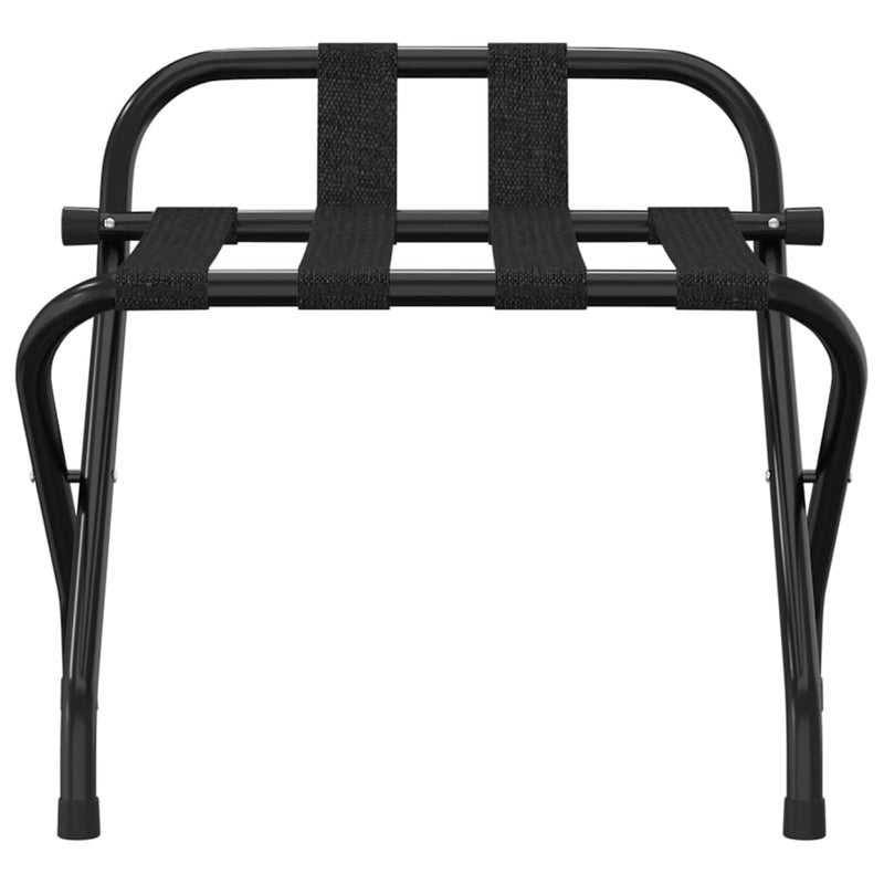 vidaXL Luggage Rack with Backrest Black 56x39x52 cm