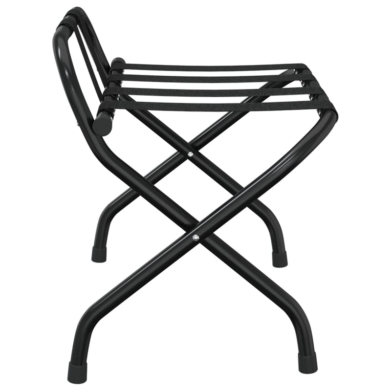 vidaXL Luggage Rack with Backrest Black 56x39x52 cm