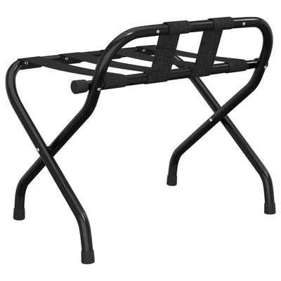 vidaXL Luggage Rack with Backrest Black 56x39x52 cm