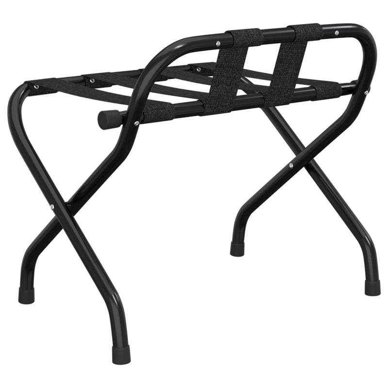 vidaXL Luggage Rack with Backrest Black 56x39x52 cm
