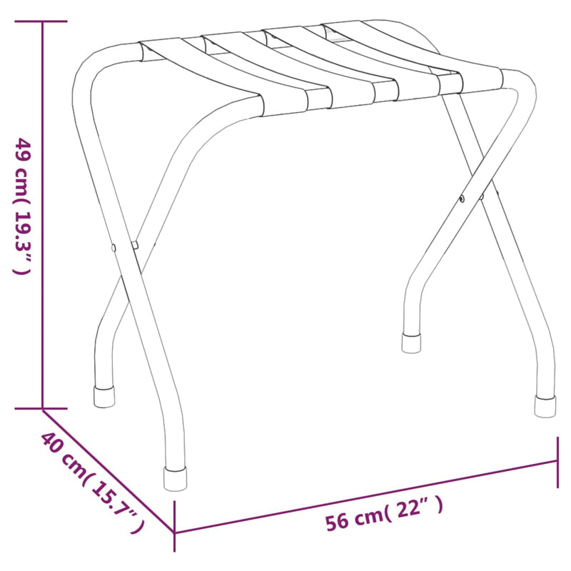 vidaXL Luggage Rack Black 56x40x49 cm