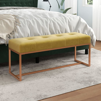 vidaXL Bench Beige 110x36x45 cm Velvet