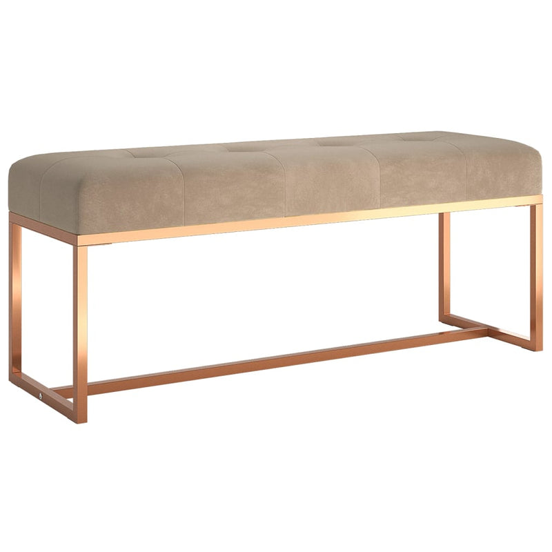 vidaXL Bench Beige 110x36x45 cm Velvet