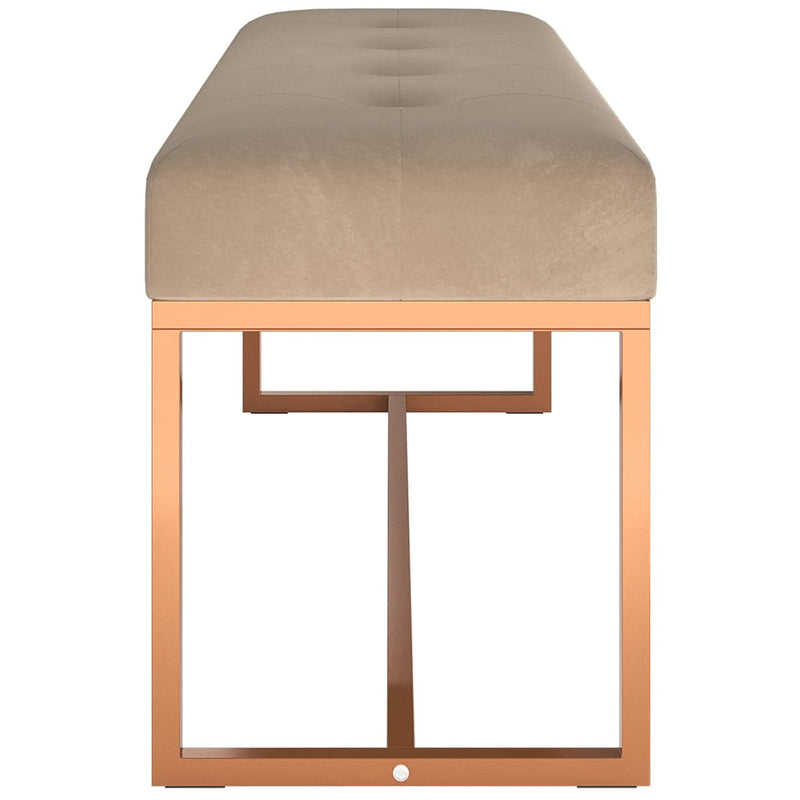 vidaXL Bench Beige 110x36x45 cm Velvet