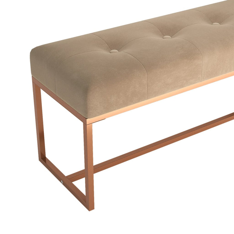 vidaXL Bench Beige 110x36x45 cm Velvet