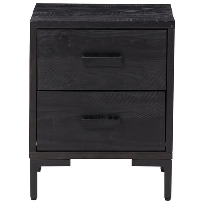 vidaXL Bedside Cabinets 2 pcs Black 36x30x45 cm Solid Wood Pine