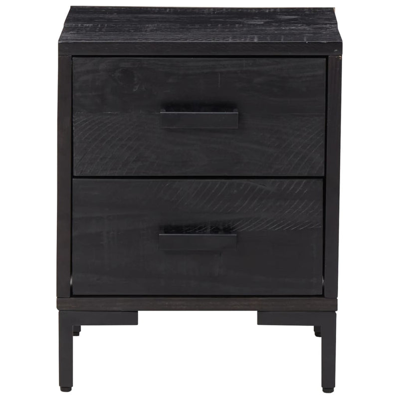 vidaXL Bedside Cabinets 2 pcs Black 36x30x45 cm Solid Wood Pine