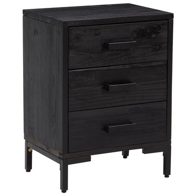 vidaXL Bedside Cabinets 2 pcs Black 40x30x55 cm Solid Wood Pine