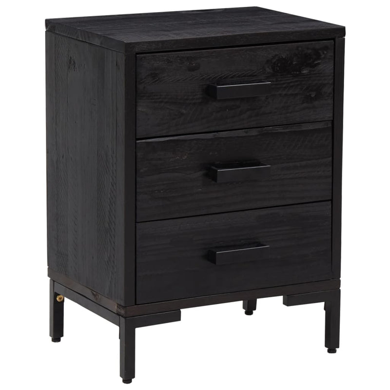 vidaXL Bedside Cabinets 2 pcs Black 40x30x55 cm Solid Wood Pine