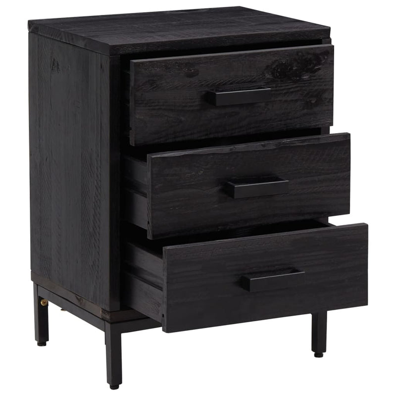 vidaXL Bedside Cabinets 2 pcs Black 40x30x55 cm Solid Wood Pine