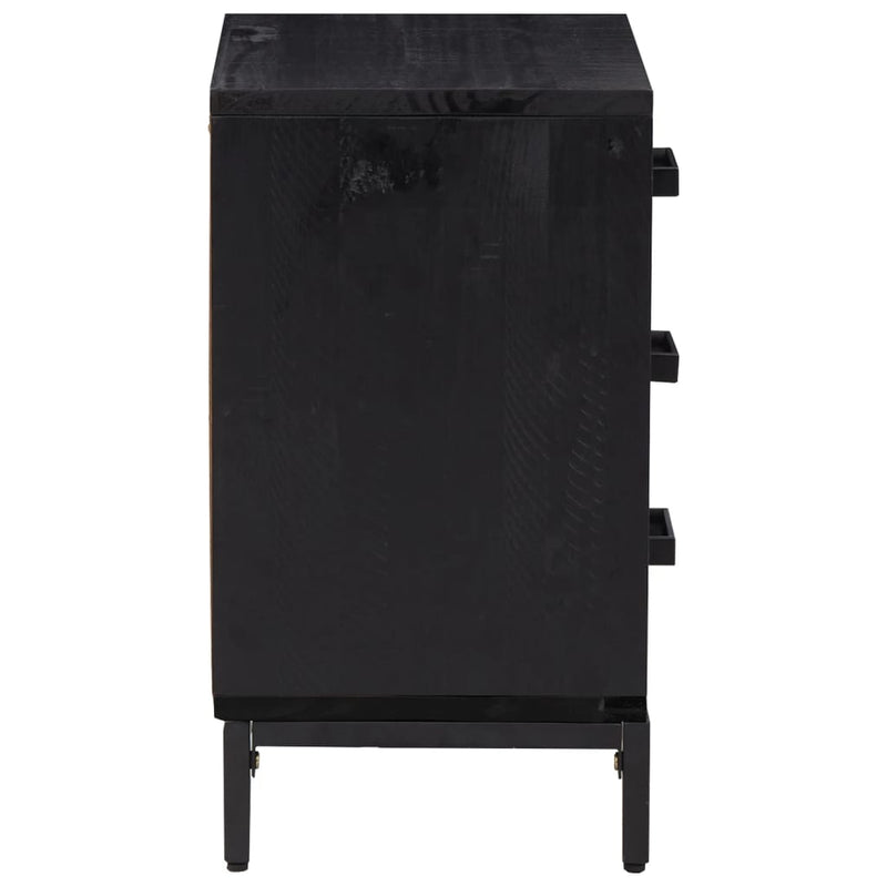 vidaXL Bedside Cabinets 2 pcs Black 40x30x55 cm Solid Wood Pine