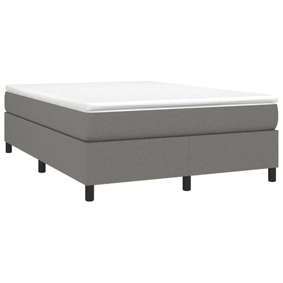 vidaXL Box Spring Bed with Mattress Dark Grey 137x187 cm Double Size Fabric