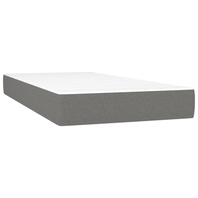 vidaXL Box Spring Bed with Mattress Dark Grey 137x187 cm Double Size Fabric