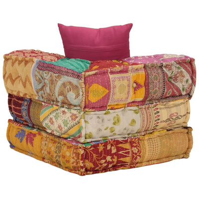 vidaXL Modular Pouffe with Pillow Patchwork Fabric