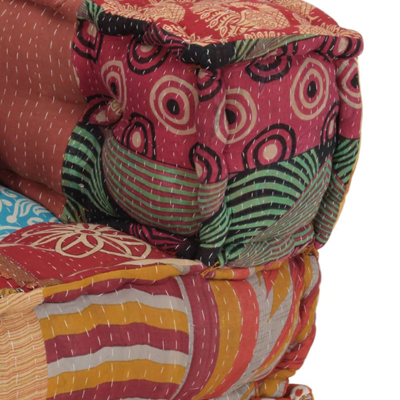 vidaXL Modular Pouffe with Pillow Patchwork Fabric