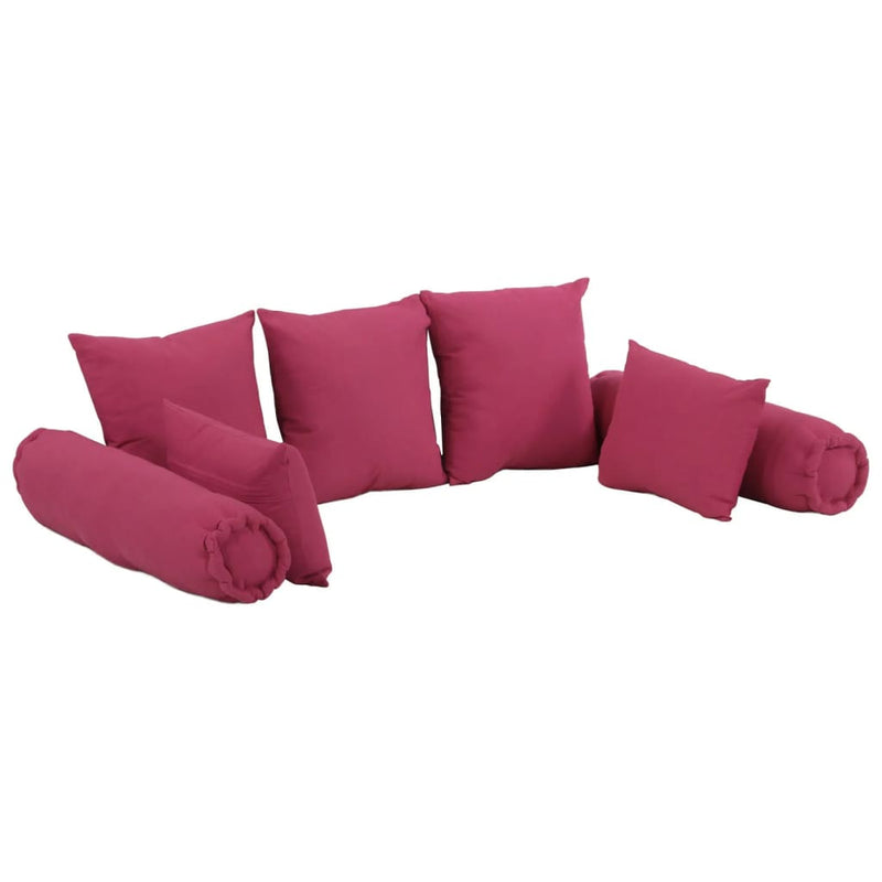 vidaXL 7 Piece Throw Pillow Set Pink Fabric