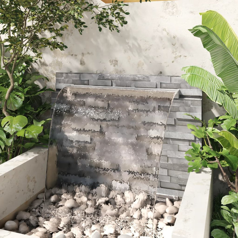 vidaXL Rectangular Waterfall Pool Fountain Stainless Steel 110 cm