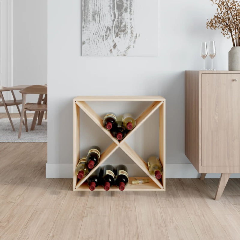 vidaXL Wine Cabinet Black 62x25x62 cm Solid Wood Pine