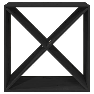 vidaXL Wine Cabinet Black 62x25x62 cm Solid Wood Pine