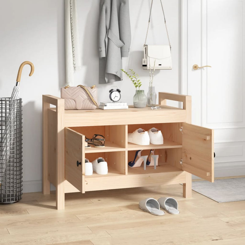 vidaXL Hall Bench 80x40x60 cm Solid Wood Pine