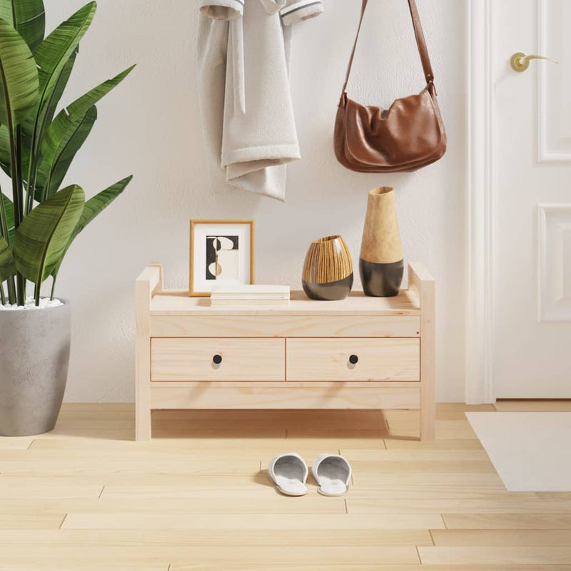 vidaXL Hall Bench 80x40x43 cm Solid Wood Pine