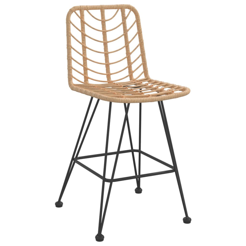 vidaXL Bar Stools 2 pcs Black 45x56x103.5 cm PE Rattan and Steel