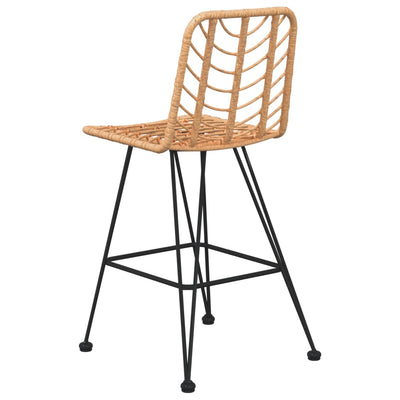 vidaXL Bar Stools 2 pcs Black 45x56x103.5 cm PE Rattan and Steel