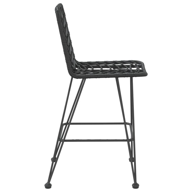 vidaXL Bar Stools 2 pcs Black 45x56x103.5 cm PE Rattan and Steel
