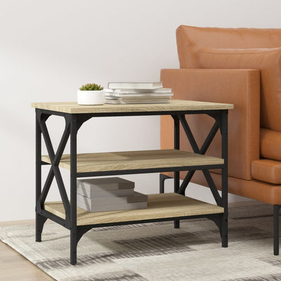 vidaXL Side Table Black 55x38x45 cm Engineered Wood