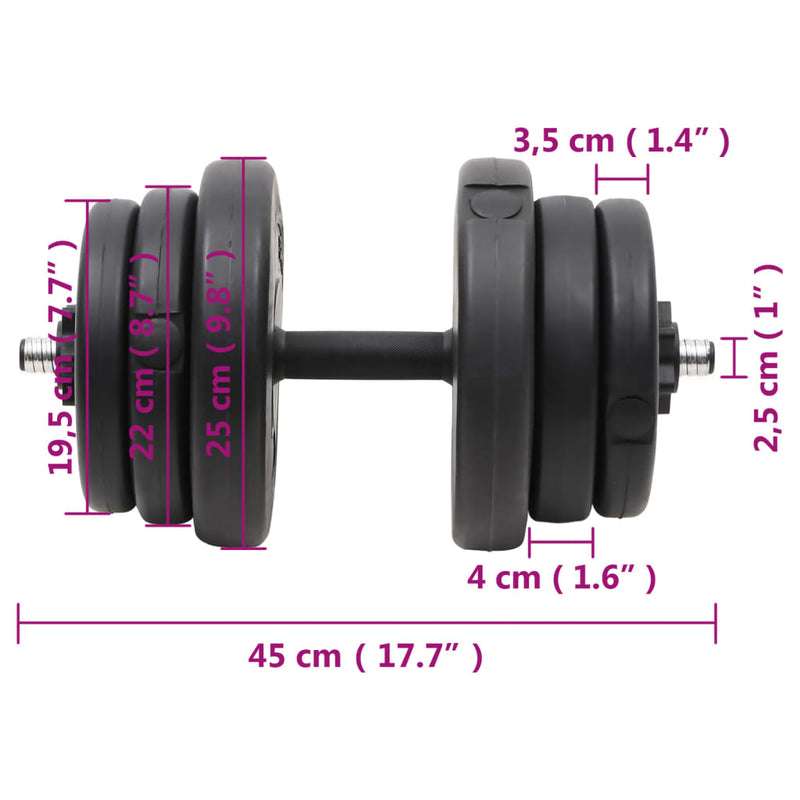 vidaXL Dumbbell with Plates 40 kg