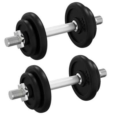 vidaXL Dumbbell with Plates Set 40 kg Cast Iron and Chrome Plated Steel