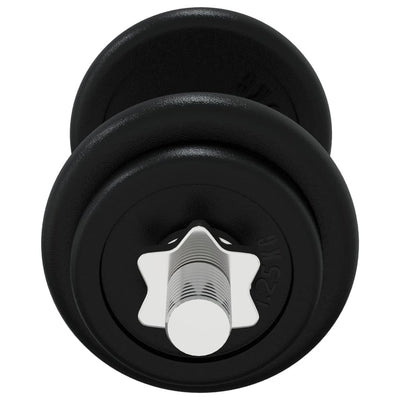 vidaXL Dumbbell with Plates Set 40 kg Cast Iron and Chrome Plated Steel