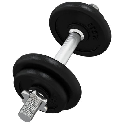 vidaXL Dumbbell with Plates Set 40 kg Cast Iron and Chrome Plated Steel