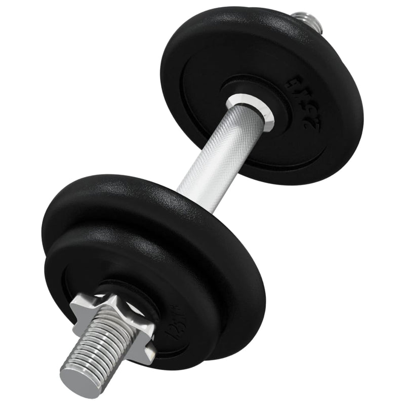 vidaXL Dumbbell with Plates Set 40 kg Cast Iron and Chrome Plated Steel