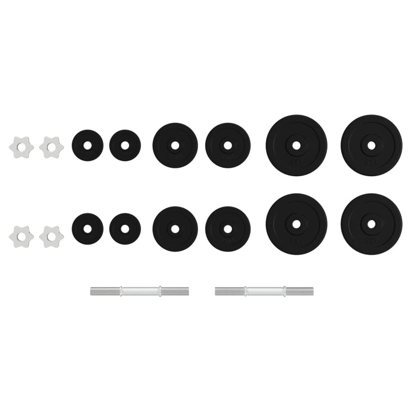 vidaXL Dumbbell with Plates Set 40 kg Cast Iron and Chrome Plated Steel